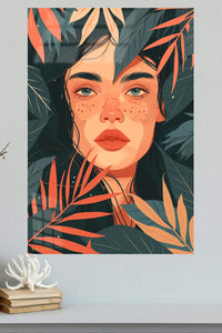 Tropical Reverie Portrait metal wall art displayed in a modern interior