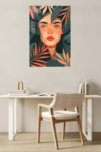 Tropical Reverie Portrait metal wall art displayed in a contemporary living space