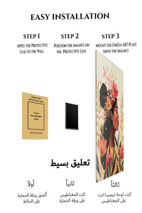 Magnetic mounting installation guide for Floral Crown Portrait metal wall art