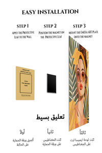 Magnetic mounting installation guide for Tropical Muse in Amber metal wall art