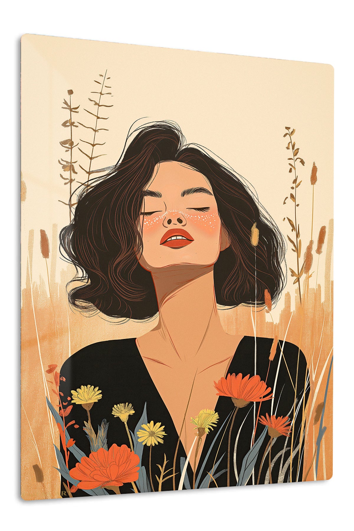 Wildflower Reverie premium metal wall art – front view