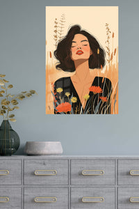 Wildflower Reverie metal wall art displayed in a modern interior