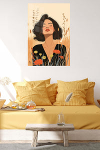 Wildflower Reverie metal wall art displayed in a contemporary living space