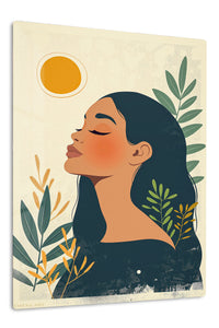Sunlit Botanical Reverie premium metal wall art – front view