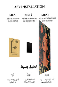 Magnetic mounting installation guide for Tropical Floral Portrait metal wall art