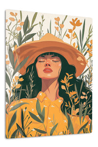 Sunlit Wildflower Muse premium metal wall art – front view