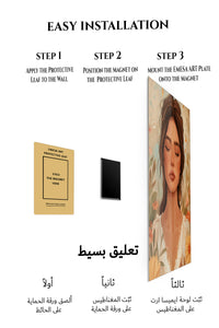 Magnetic mounting installation guide for Serene Floral Muse metal wall art