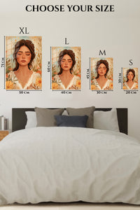 EMESA metal wall art size comparison guide for Serene Floral Muse