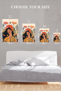EMESA metal wall art size comparison guide for Poppy Reverie