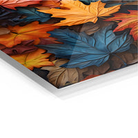 Colorful Autumn Leaves Metal Wall Art | EMESA ART