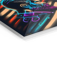 Neon Barber Portrait Metal Wall Art | EMESA ART