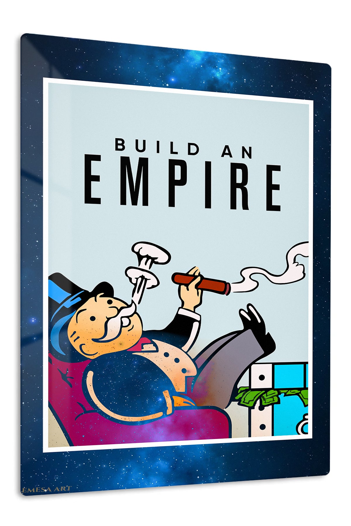 Build an Empire premium metal wall art – front view