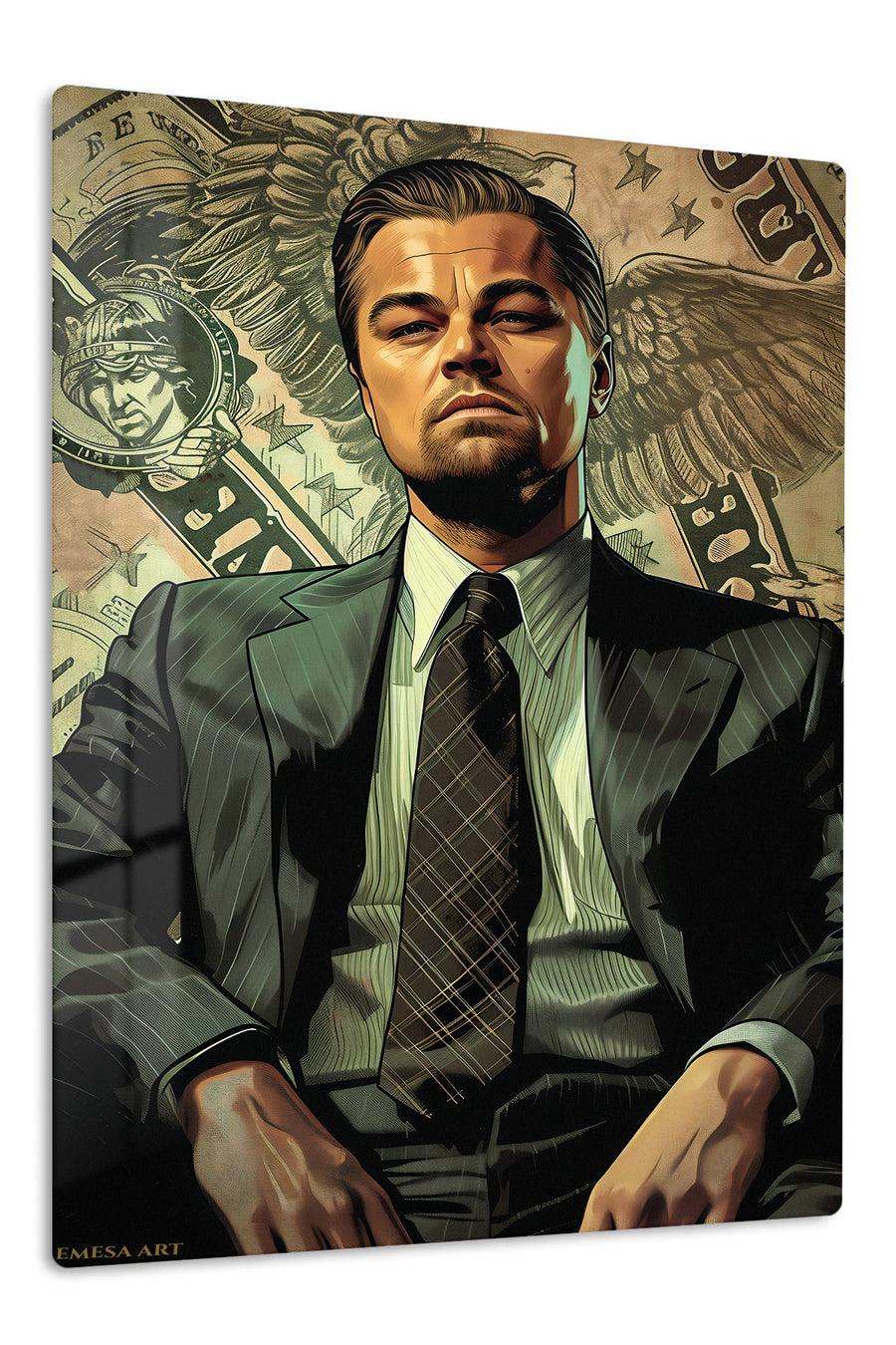 Ambition in a Pinstripe Suit premium metal wall art – front view
