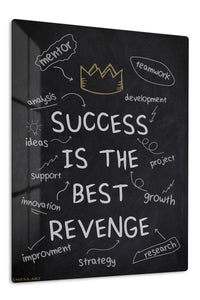Success Is the Best Revenge Chalkboard premium metal wall art – front view