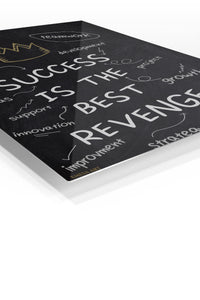Success Is the Best Revenge Chalkboard premium metal wall art – angled view