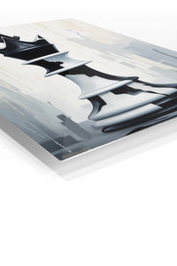 Monochrome Chess King premium metal wall art – angled view