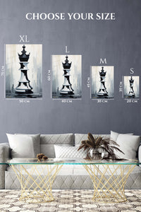 EMESA metal wall art size comparison guide for Monochrome Chess King