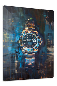 Midnight Diver Watch premium metal wall art – front view