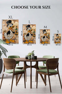 EMESA metal wall art size comparison guide for Top Hat Duck Crypto Toast