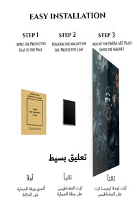 Magnetic mounting installation guide for Midnight Chronograph in Stone metal wall art