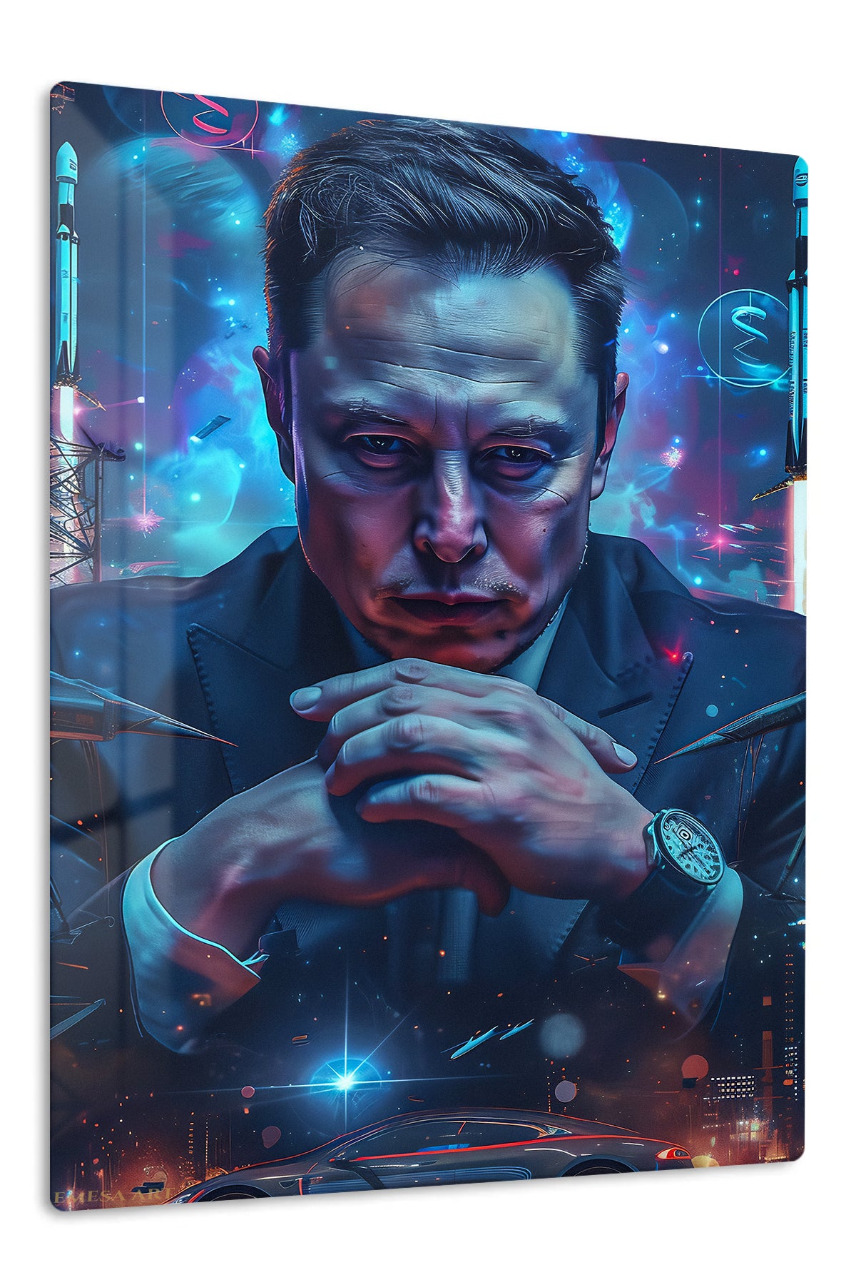 Cosmic Visionary premium metal wall art – front view