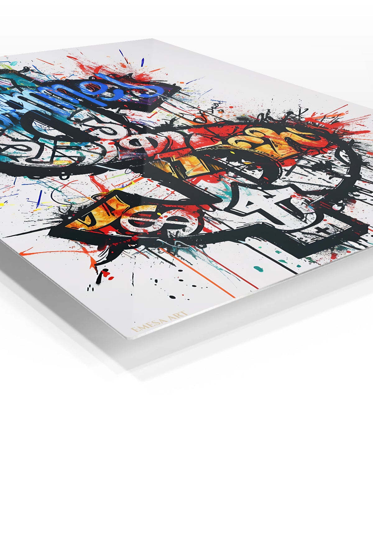 Unstoppable Graffiti Energy premium metal wall art – angled view