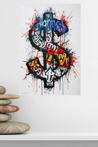Unstoppable Graffiti Energy metal wall art displayed in a modern interior