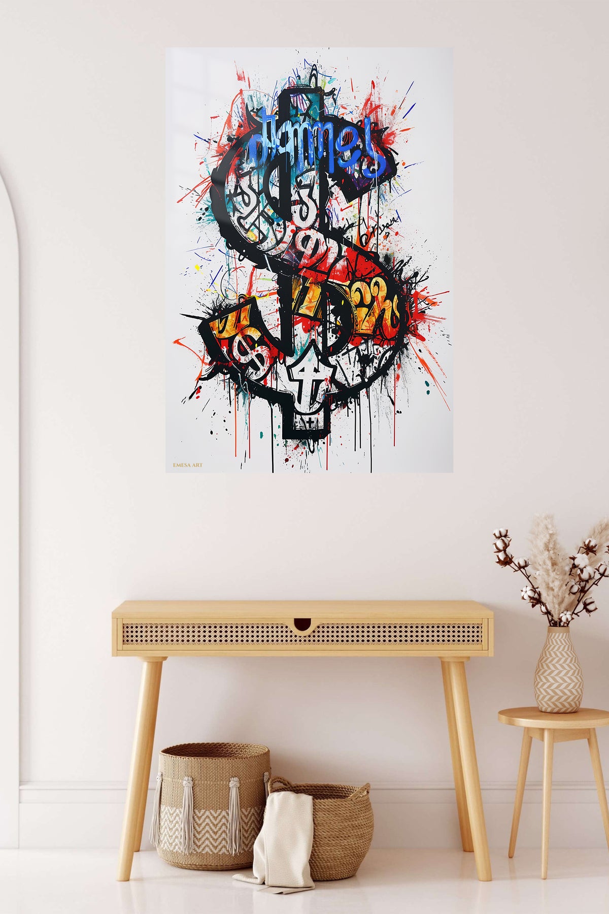 Unstoppable Graffiti Energy metal wall art displayed in a contemporary living space