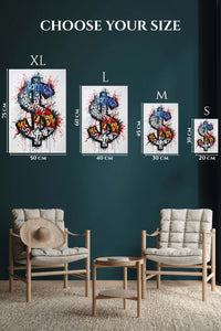 EMESA metal wall art size comparison guide for Unstoppable Graffiti Energy
