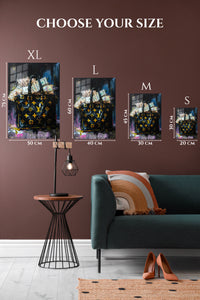 EMESA metal wall art size comparison guide for Monogram Money Bag