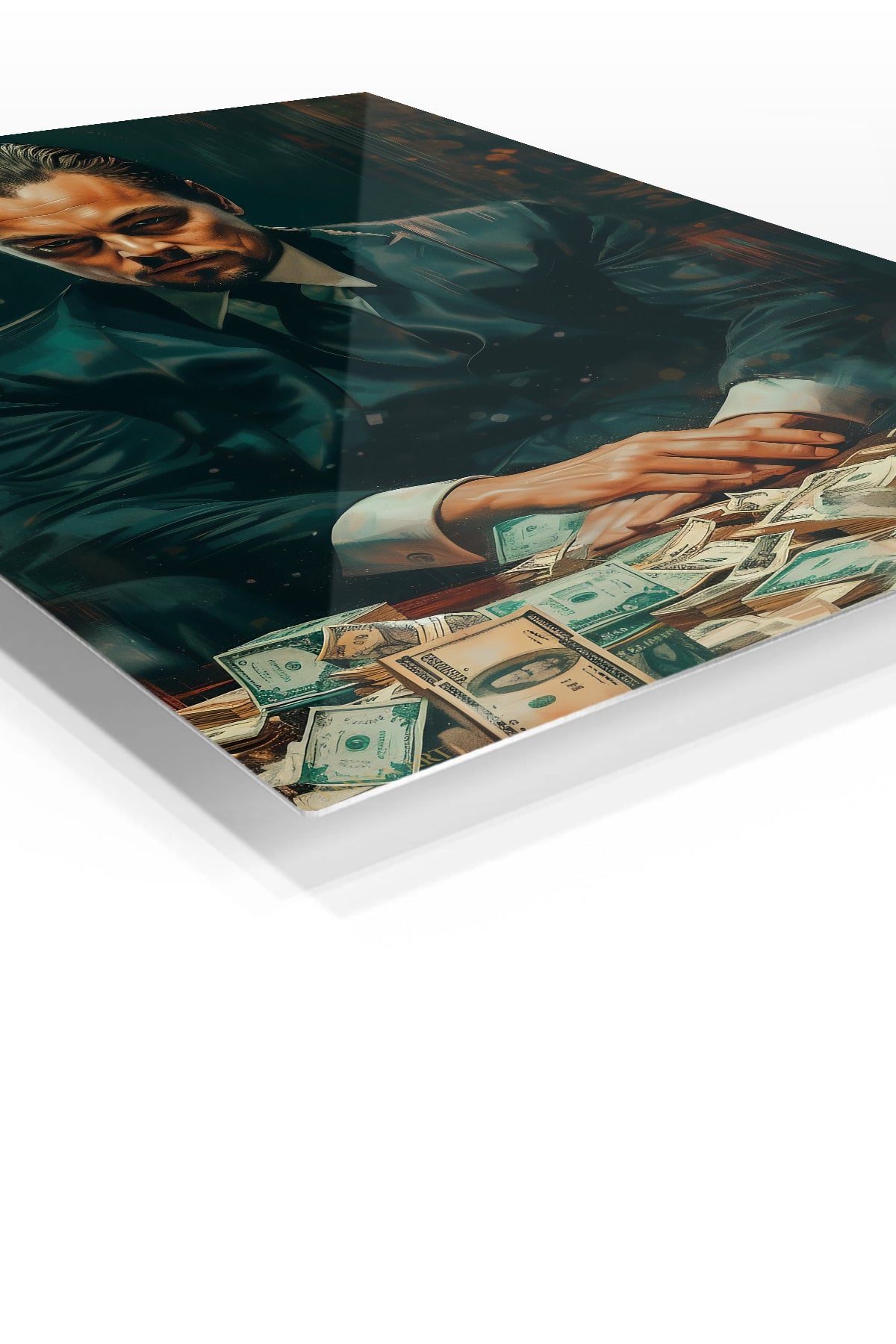Fortune at the Table premium metal wall art – angled view