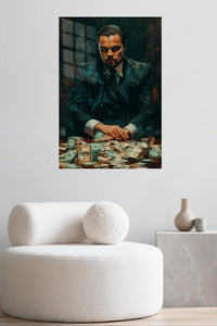 Fortune at the Table metal wall art displayed in a contemporary living space