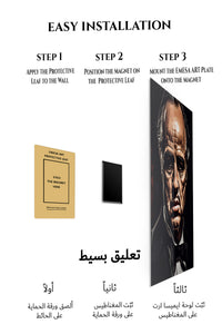 Magnetic mounting installation guide for Stern Tuxedo Portrait metal wall art