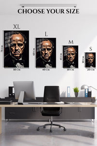 EMESA metal wall art size comparison guide for Stern Tuxedo Portrait