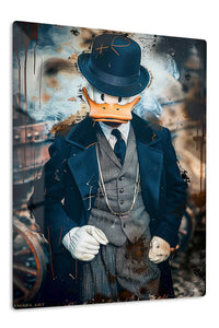 Dapper Duck Detective premium metal wall art – front view