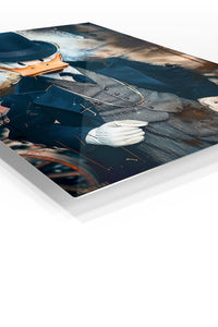Dapper Duck Detective premium metal wall art – angled view