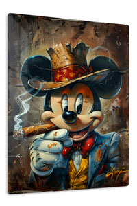 Crowned Mouse King premium metal wall art – front view