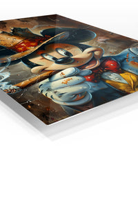 Crowned Mouse King premium metal wall art – angled view