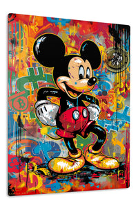 Graffiti Cartoon Mouse premium metal wall art – front view