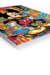 Graffiti Cartoon Mouse premium metal wall art – angled view