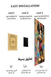 Magnetic mounting installation guide for Graffiti Cartoon Mouse metal wall art