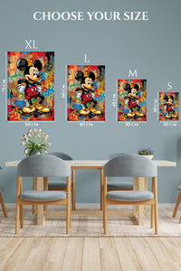 EMESA metal wall art size comparison guide for Graffiti Cartoon Mouse