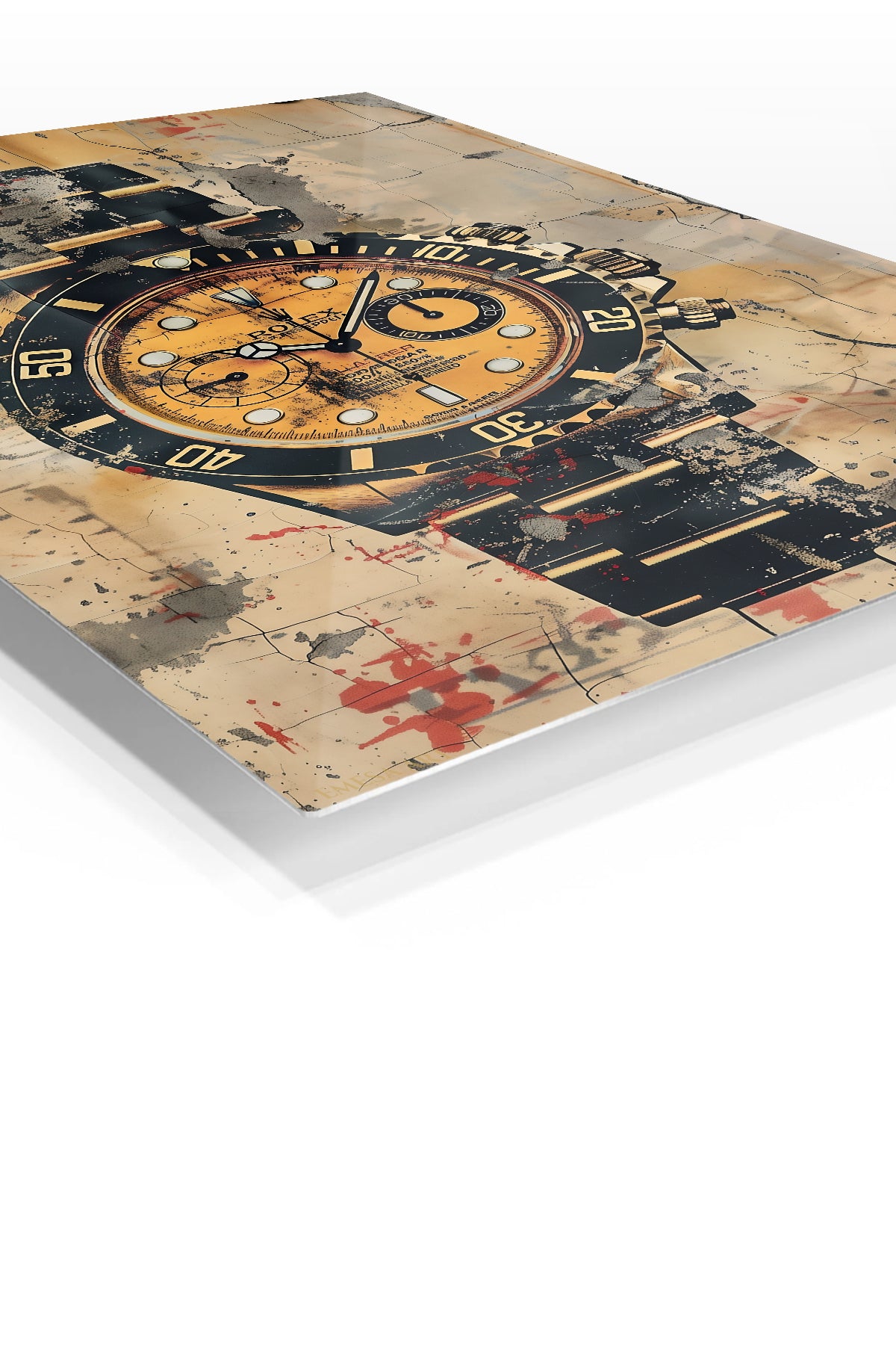 Timeless Grit Watch premium metal wall art – angled view