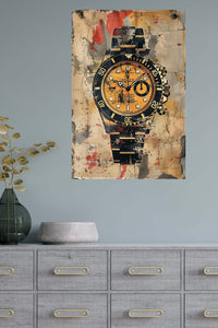 Timeless Grit Watch metal wall art displayed in a modern interior