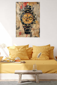 Timeless Grit Watch metal wall art displayed in a contemporary living space