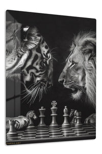 Chessboard Kings premium metal wall art – front view