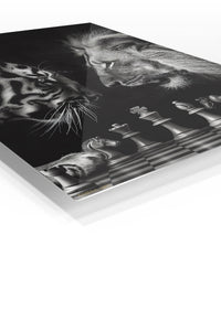 Chessboard Kings premium metal wall art – angled view