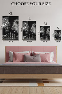 EMESA metal wall art size comparison guide for Chessboard Kings