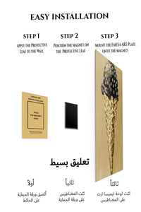 Magnetic mounting installation guide for Gilded Crystal Ice Cream Cone metal wall art