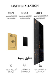 Magnetic mounting installation guide for Starry City Skyline metal wall art